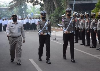 Dirlantas Polda Banten Pimpim Apel Pagi, Ini Yang Disampaikan
