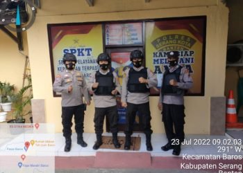 Anggota Polsek Baros laksanakan Sispam Mako