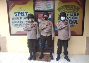 Anggota Polsek Baros laksanakan Sispam Mako