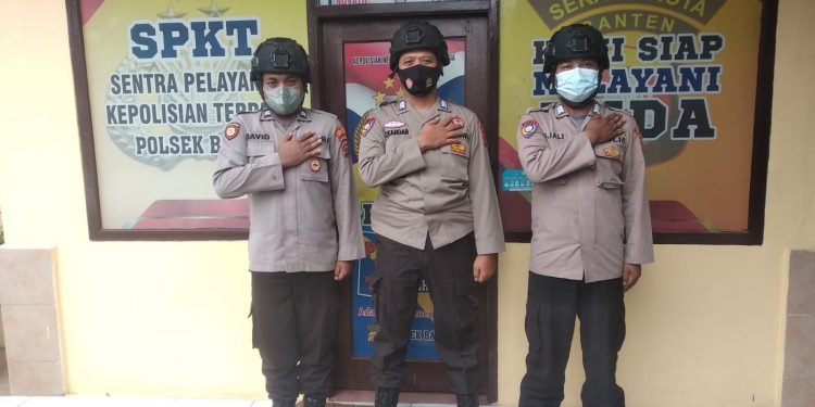 Anggota Polsek Baros laksanakan Sispam Mako