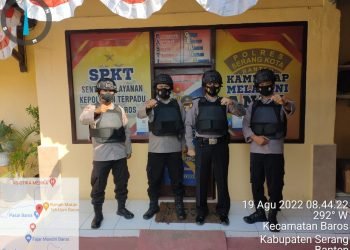 Anggota Polsek Baros laksanakan Sispam Mako