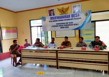 Bhabinkamtibmas Polsek Cinangka Polres Cilegon Turut Hadir Dalam Musdes RKPDes Tahun 2023 dan DU RKPDes Tahun 2024