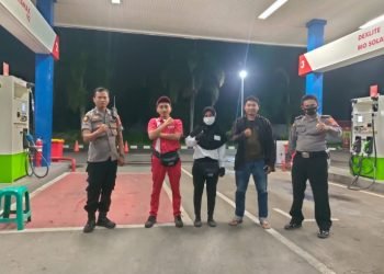 Wujudkan Situasi Kamtibmas Yang Aman dan Kondusif, Polsek Baros Patroli Dialogis Bersama Karyawan SPBU