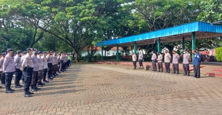 Kabag Ops Polres Lebak Pimpin Apel Persiapan Pengamanan Aksi Unras di Gedung DPRD Lebak
