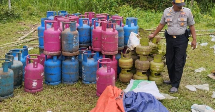 Polsek Leuwidamar Polres Lebak, Temukan Ratusan Tabung Gas Elfiji