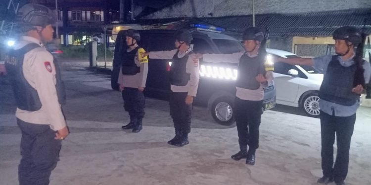 Mengantisipasi Gangguan Keamanan, Pawas Polsek Petir Polres Serang Gelar Sispam Mako