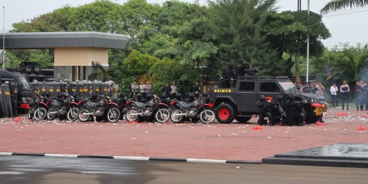 Antisipasi Gangguan Keamanan Saat Pemilu, Polda Banten Gelar Simulasi Pengamanan