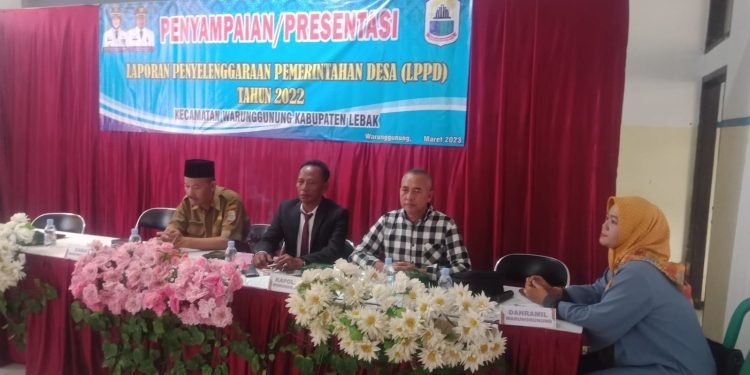 Kanit Intelkam Polsek Warunggunung Polres Lebak Warunggunung Menghadiri Giat Penyampain Laporan Penyelenggaraan Pemerintah Desa ( LPPD ) Tahun 2022
