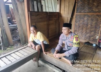 Sambang Anggota Polsek Muncang memberikan pesan pesan Kamtibmas supaya aman kondusif