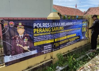 Antisipasi Perang Sarung, Polres Lebak Pasang Spanduk Himbauan