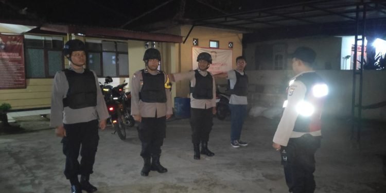 Mengantisipasi Gangguan Keamanan, Pawas Polsek Petir Polres Serang Gelar Sispam Mako