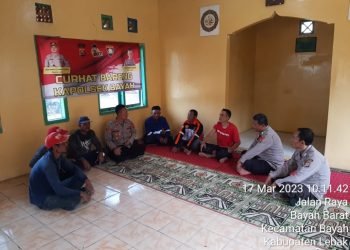 Kapolsek Bayah Polres Lebak Gelar Jum’at Curhat Dengarkan Langsung Keluhan Warga