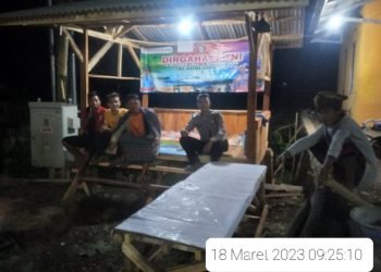 Sambangi Pos Ronda, Ciptakan situasi kamtibmas kondusif, Anggota Polsek Cipanas ,Laksanakan  Patroli malam