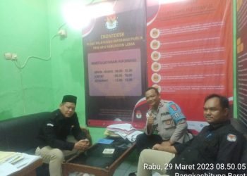 Anggota Polsek Rangkasbitung Polres Lebak Jalin Kemitraan Dengan Pegawai KPU Kabupaten Lebak