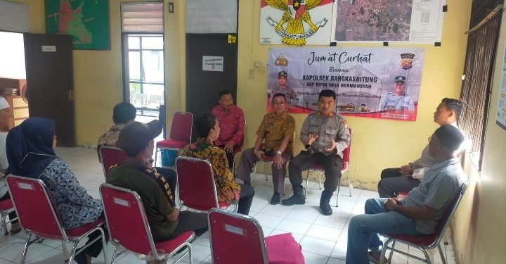 Dengar Keluhan Warga Kapolsek Rangkasbitung Polres Lebak Laksanakan Program Kapolri “Jumat Curhat”