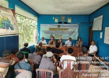 Kapolsek Malingping Polres Lebak Hadiri Penyuluhan Program PTSL tahun 2023 di Desa Cipeundeuy