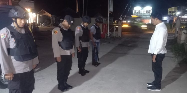 Mengantisipasi Gangguan Keamanan, Pawas Polsek Petir Polres Serang Gelar Sispam Mako