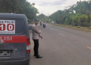 Giat Rutin Polsek Puloampel Polres Cilegon polda Banten, laksanakan Strong Point di hari ramadhan