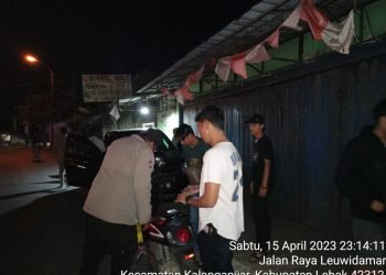 Antisipasi Perang Sarung Anggota Polsek Rangkasbitung Polres Lebak Datangi Remaja Yang Sedang Ngongrong