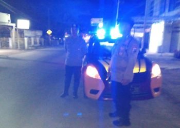 Patroli Bluelight, Polsek Rangkasbitung Polres Lebak mengantisipasi Tindak Kejahatan