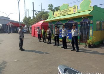 Anggota Polsek Rangkasbitung Melaksanakan Giat apel di Posyan Stasiun Rangkasbitung