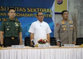 Kapolres Cilegon Bersama Forkopimda Cilegon Ikuti Rakoor Lintas Sektoral Kesiapan Menghadapi Idul Fitri 1444 H/2023