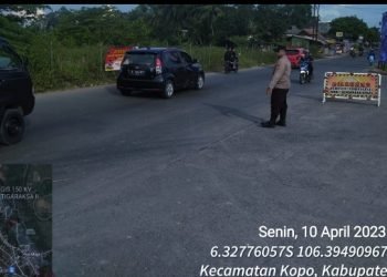Giat rutin di pagi hari Polsek Kopo polres Serang melaksanakan pengaturan lalu lintas
