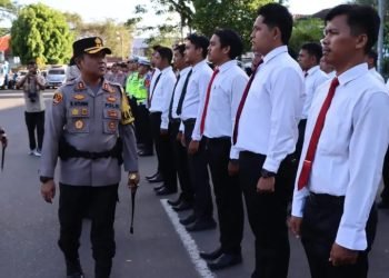 Kapolres Lebak Pimpin Apel Gelar  Pasukan Operasi Ketupat Maung 2023 Pengamanan Idul Fitri 1444 H
