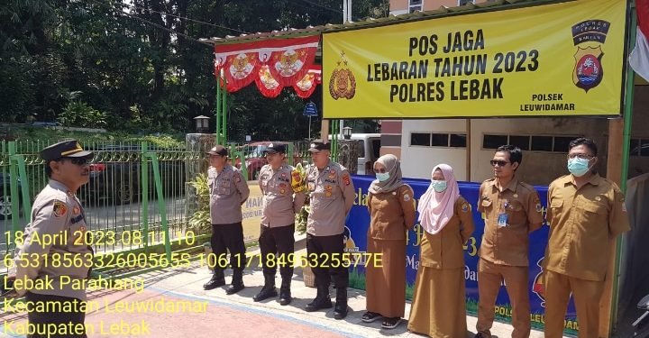 Apel Pos Jaga Lebaran Tahun 2023 Wisata Saba Baduy, dipimpin Kapolsek Leuwidamar Polres Lebak AKP Sudedi, Selaku Ka Pospam
