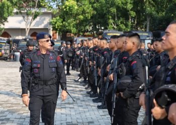 Siap Amankan Jalur Mudik, Wadansat Brimob Polda Pimpin Apel Gelar Pasukan