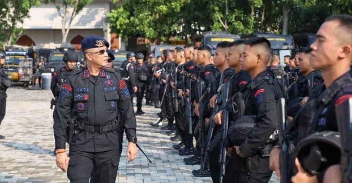 Siap Amankan Jalur Mudik, Wadansat Brimob Polda Pimpin Apel Gelar Pasukan