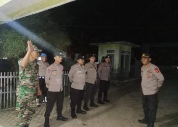 Kapolsek Wanasalam Polres Lebak Pimpin Apel Persiapan Patroli Bersama TNI dan Pol PP