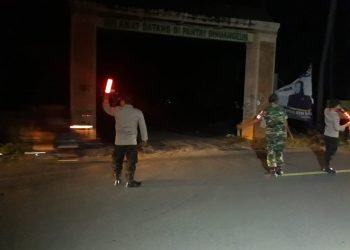 Kapolsek Wanasalam Polres Lebak Pimpin Apel Persiapan Patroli Bersama TNI dan Pol PP