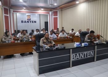 Polda Banten Ikuti Kegiatan Vicon Sosialisasi Penanganan Dumas Pada Sentra Pelayanan Dumas Terintegrasi