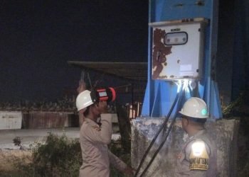 Sambangi Security, Bhabinkamtibmas Polsek Bojonegara  Polres Polda Banten Berikan Arahan