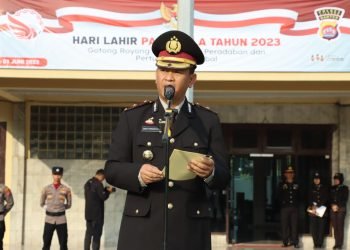 Polres Cilegon Polda Banten Melaksanakan Upacara Harlah Pancasila Tahun 2023