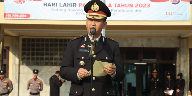 Polres Cilegon Polda Banten Melaksanakan Upacara Harlah Pancasila Tahun 2023