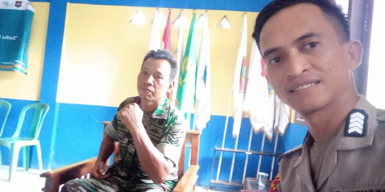 Sinergitas Bhabinkamtibmas Polsek Wanasalam Polres Lebak dan Babinsa Posmil Wanasalam berikan  pesan – pesan  Kamtibmas