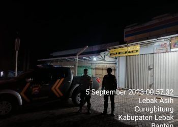 Cegah Aksi Pembobolan Minimarket, Polsek Curugbitung Polres Lebak Laksanakan Patroli Waralaba ke Indomaret