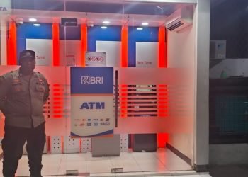 Anggota Polsek Rangkasbitung Polres Lebak Giat Patroli Ke ATM Bank BNI Cegah Pencurian