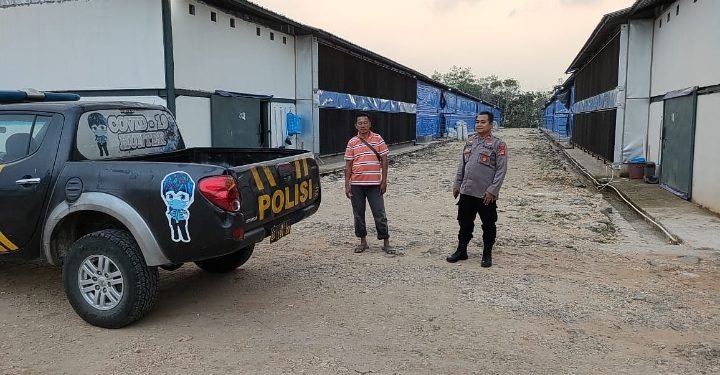 Kapolsek Leuwidamar sambangi Security kandang ayam di Desa Cibungur Kecamatan Leuwidamar Kabupaten Lebak