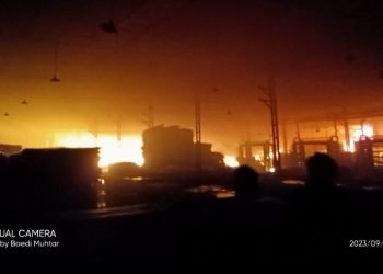 Gudang Triplek di Kampung Cilangkap Desa Sukamanah Hangus Dilalap Sijago Merah