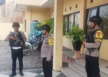 Sispam Mako, Personil Polsek Ciwandan Polres Cilegon Polda Banten Perketat Penjagaan Markas Komando