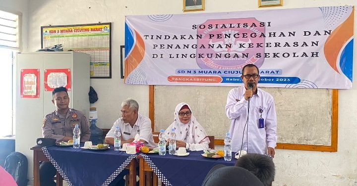 Maraknya Bullying,Bhabinkamtibmas Polsek Rangaksbitung Polres Lebak Dampingi Dinas DP3KB Edukasi Siswa SDN 3 MC Barat