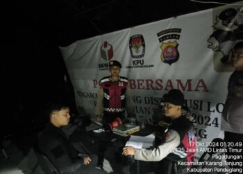 Sat Samapta Polres Pandeglang Sambangi Piket KPU dan Gudang Logistik Pemilu