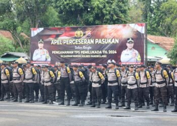 Polres Pandeglang Laksanakan Apel Pergeseran Pasukan Pengamanan TPS Pilkada Serentak 2024