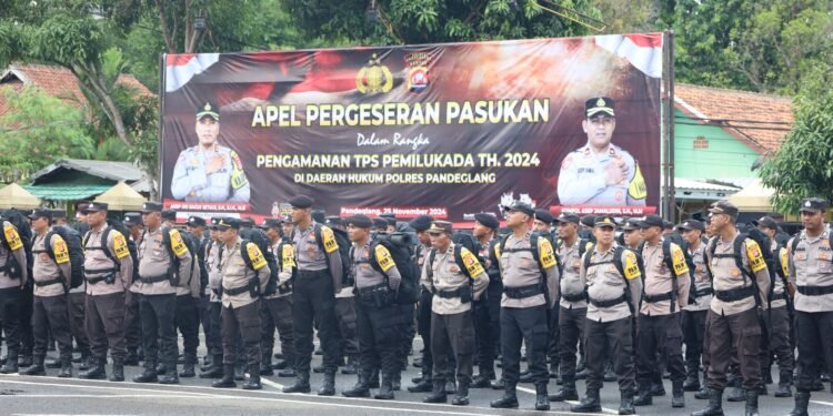 Polres Pandeglang Laksanakan Apel Pergeseran Pasukan Pengamanan TPS Pilkada Serentak 2024