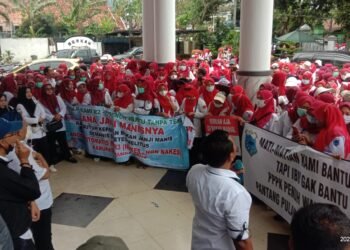 Seruuu!!! Ratusan Masa Aksi Demo FHKN Pandeglang Didepan Kantor Bupati Pandeglang, Begini Tuntutan Honorer R2 dan R3 Nakes dan Non Nakes Fasyankes