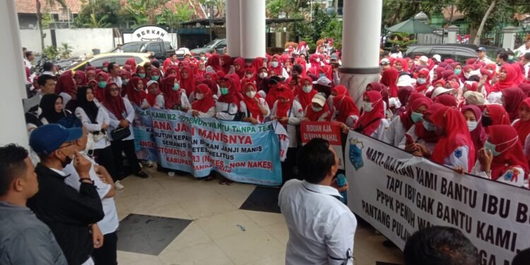 Seruuu!!! Ratusan Masa Aksi Demo FHKN Pandeglang Didepan Kantor Bupati Pandeglang, Begini Tuntutan Honorer R2 dan R3 Nakes dan Non Nakes Fasyankes