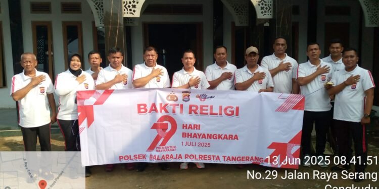 Dalam Rangka HUT Bhayangkara ke 79 Polsek Balaraja Melaksanakan Bakti Religi di Masjid At Taqwa Desa Sentul Jaya
